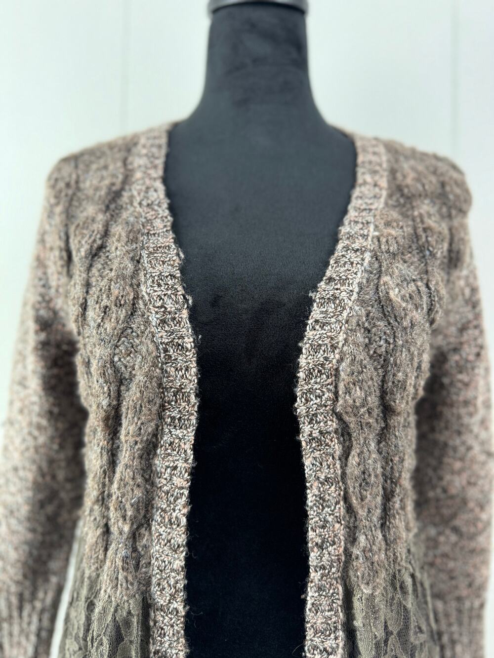 Women's BKE Boutique Open Front Brown Cardigan, Size M